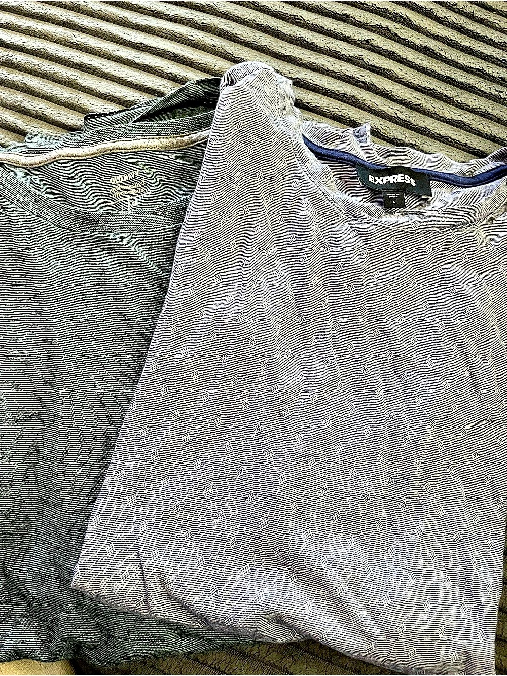Express Geometric Tank Top in Gray & Blue Like New